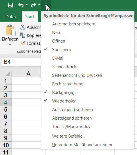 Excel Online Kurs Schnellzugriff lernen